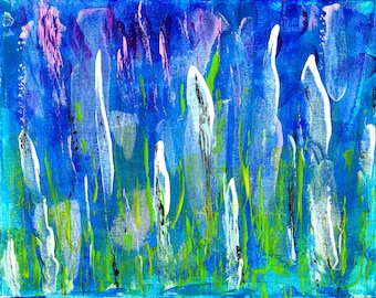 Acrylbild 24x30cm abstrakt LUMIO PAINTINGS OCEANO multicolor Acrylmalerei Farbe Leinwand Holz Gummimambo Silikon Pinsel Meer Ozean 08F2430