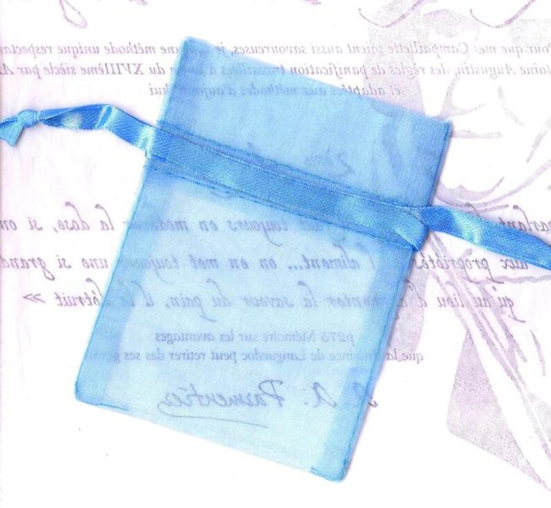 20x organza gift bags BLUE TURQUOISE 7.5x10cm PREMIUM quality wedding birthday Christmas packaging