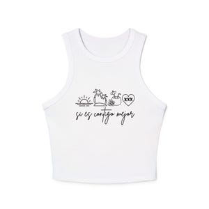 si es contigo mejor Women&#39;s Racer Tank Top