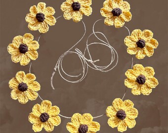 Yellow Sunflower Garland, Classroom Decoration, BOHO Decor, Bridal Shower Decor