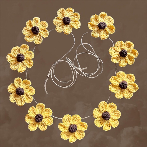 Yellow Sunflower Garland, Classroom Decoration, BOHO Decor, Bridal Shower Decor