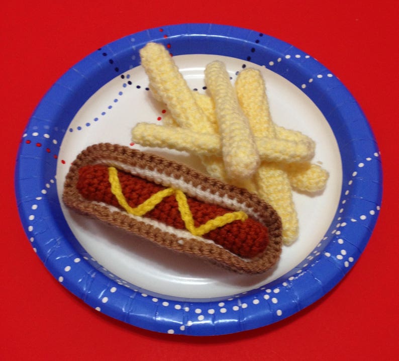 Plush Play Food Imaginary Play Hamburger Hot Dog and Breakfast Pretend Food