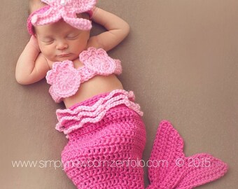 Pink Newborn Mermaid Halloween Costume