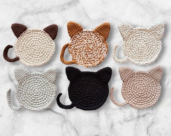 Cat Coaster, Cat Lovers Gift, Absorbent Drink Coaster, Mug Rug