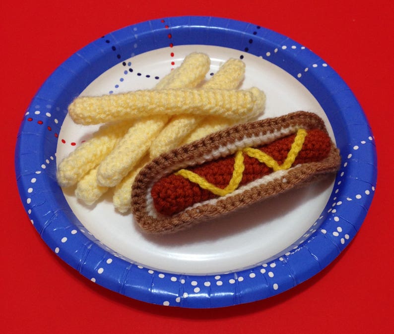 Plush Play Food Imaginary Play Hamburger Hot Dog and Breakfast Pretend Food