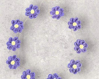 Purple Flower Garland, Bridal Decoration, Baby Room Decor