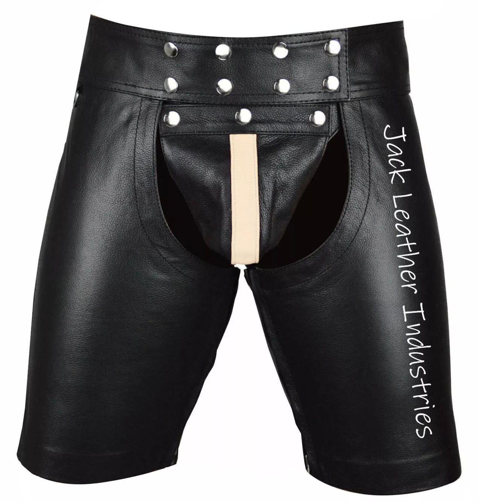 Men's Real Cowhide Leather Chaps Shorts Chaps Detachable Codpiece 4 ...