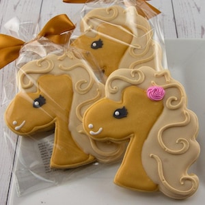 Horse Cookies (4&quot; size, bowed) - Next Ship Date is 8/26/25 or can delay up to 8 weeks out - SHIPPING INCLUDED