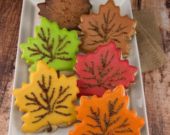 Fall Cookies (4" size, bowed) - Next Ship Date is 4/3 or for Pre-Ordering up to 12 weeks - SHIPPING INCLUDED