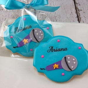 Microphone Music Cookies, Personalized (4" sized) - Next Ship Date is 8/19/25 or can delay up to 8 weeks out - SHIPPING INCLUDED
