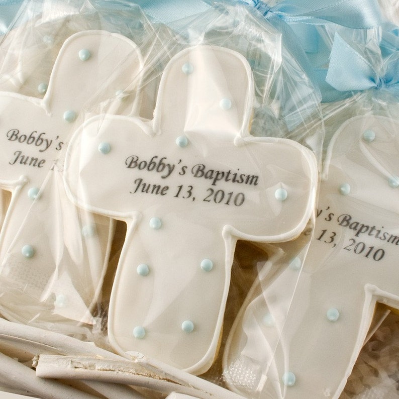 Personalized Cross Cookies 4 size, bowed Ships 5/7/24 or will Delay up to 10 weeks per your Need by Date FREE Shipping image 7