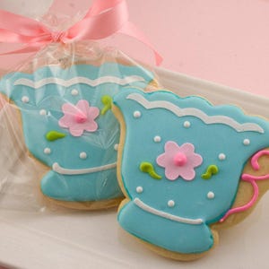 Teacup Cookies (4&quot; size, bowed) - Next Ship Date is 10/7/25 or can delay  up to 8 weeks out - SHIPPING INCLUDED