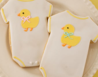 Baby Shower Cookies (4" size, bowed) - Ships 4/23/24 or will Delay up to 10 weeks per your Need by Date - FREE Shipping