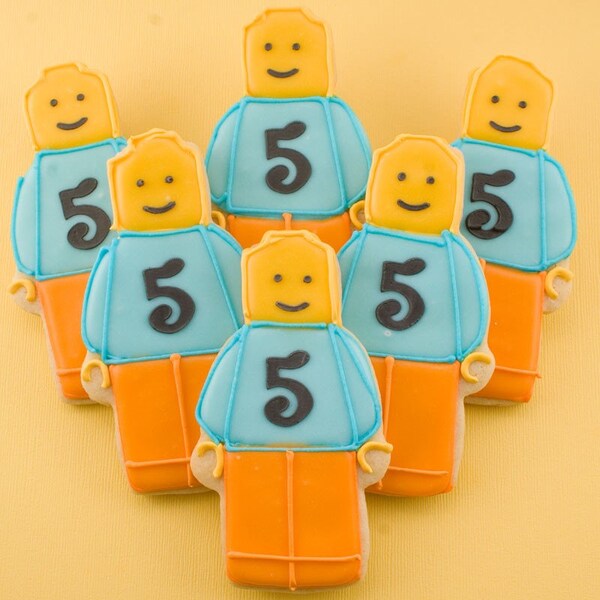 Lego Sugar Cookie Favors (12 Cookies, bagged and bowed)