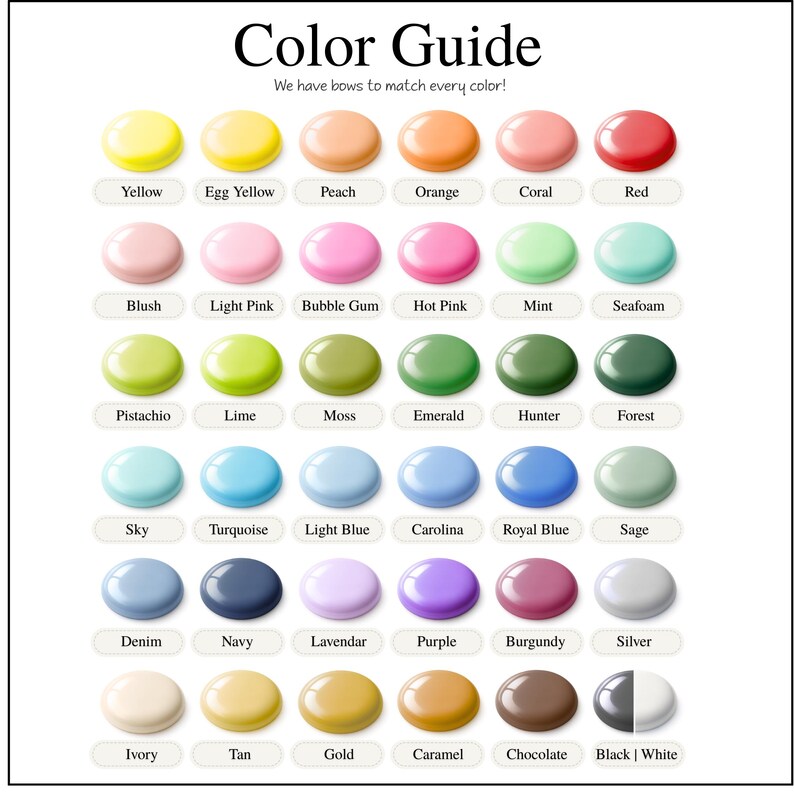 a color guide for the different shades of paint