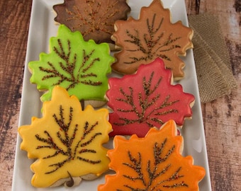 Fall Cookies (4&quot; size, bowed) - Next Ship Date is 9/5/25 or can delay  up to 8 weeks out - SHIPPING INCLUDED