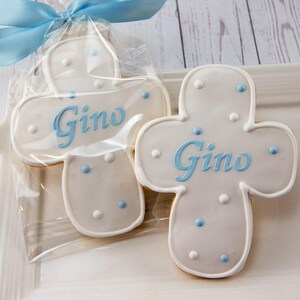 Cross Cookies (4&quot; size, bowed) - Next Ship Date is 9/2/25 or can delay  up to 8 weeks out - SHIPPING INCLUDED