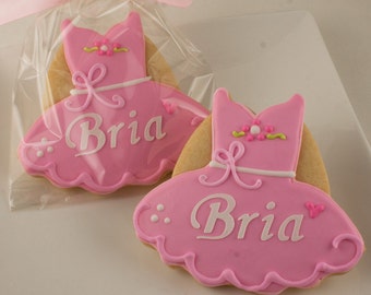 Ballet Dress Cookies (4" size, bowed) - Ships 5/17/24 or will Delay up to 10 weeks per your Need by Date - FREE Shipping