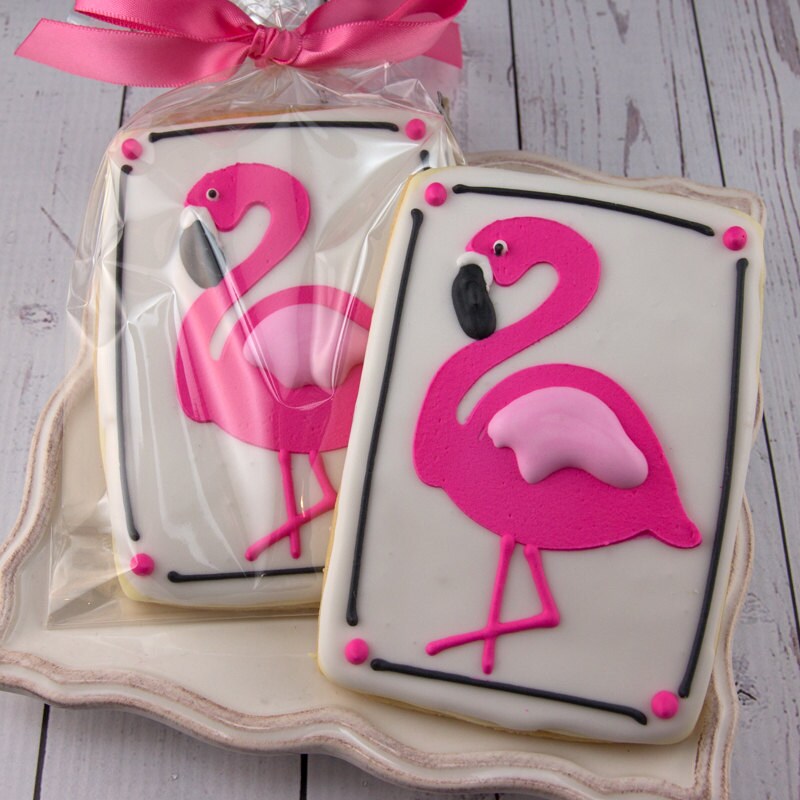 Flamingo Cookies 4 Size Bowed Ships 4/15/22 or Can Etsy