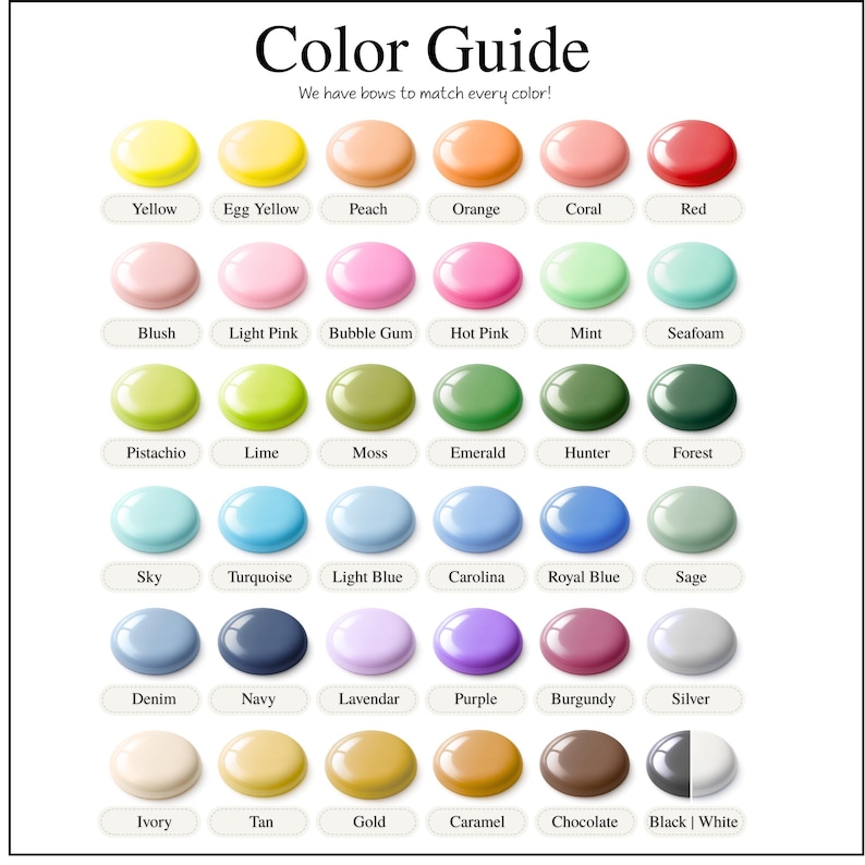 a color guide for the different shades of paint