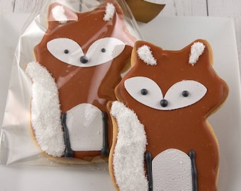 Fox Cookies (4" size, bowed) - Ships 5/17/24 or will Delay up to 10 weeks per your Need by Date - FREE Shipping