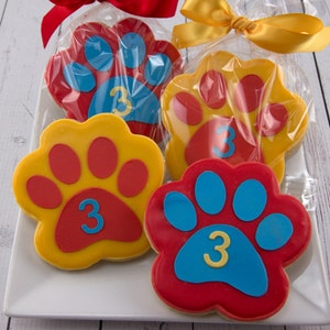 Paw Print Cookies 4 size, bowed Ships 5/7/24 or will Delay up to 10 weeks per your Need by Date FREE Shipping image 1