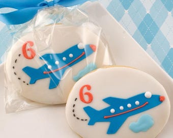 Airplane Cookies (4" size, bowed) - Next Ship Date is 5/19 or for Pre-Ordering up to 12 weeks - SHIPPING INCLUDED
