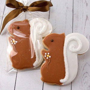 Squirrel Cookies (4" size, bowed) - Next Ship Date is 4/21 or for Pre-Ordering up to 12 weeks - SHIPPING INCLUDED