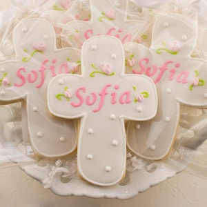 Baptism Cookies (4&quot; size, bowed) - Next Ship Date is 9/2/25 or can delay up to 8 weeks out - SHIPPING INCLUDED