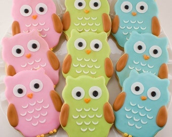 Owl Cookies (4" size bowed) - Ships 4/30/24 or will Delay up to 10 weeks per your Need by Date - FREE Shipping
