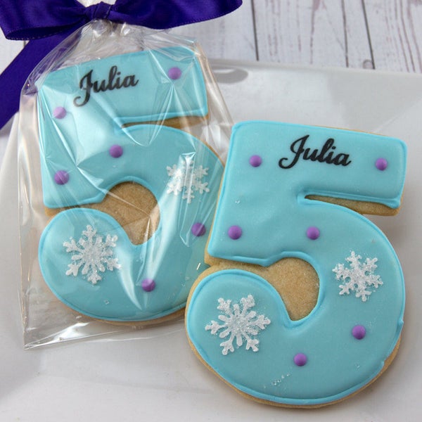 1 Doz+ Frozen Birthday Cookies | Personalized Number Cookies | 5th Birthday | 1st | 2nd | 3rd | 4th | 6th | 7th | 8th | 9th Party