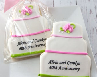Wedding Cookies (4" size, bowed) - Ships 5/17/24 or will Delay up to 10 weeks per your Need by Date - FREE Shipping