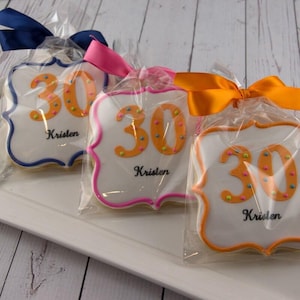 Birthday Cookies (3.75" size, bowed) - Next Ship Date is 8/15/25 or can delay  up to 8 weeks out - SHIPPING INCLUDED