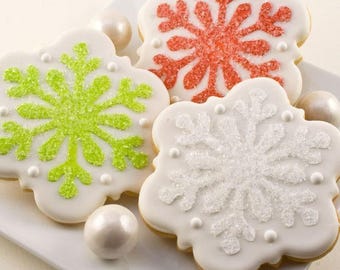 Snowflake Cookies (4" size, bowed) - Next Ship Date is 4/3 or for Pre-Ordering up to 12 weeks - SHIPPING INCLUDED