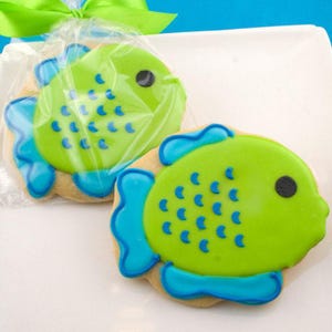 Fish Cookies (4&quot; size, bowed) - Next Ship Date is 9/17/25 or can delay  up to 8 weeks out - SHIPPING INCLUDED