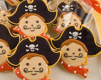 Pirate Cookies (4" size, bowed) - Ships 4/30/24 or will Delay up to 10 weeks per your Need by Date - FREE Shipping