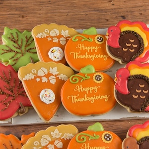 Fall Thanksgiving Cookies (4&quot; size) - Ships 11/21/25 - SHIPPING INCLUDED
