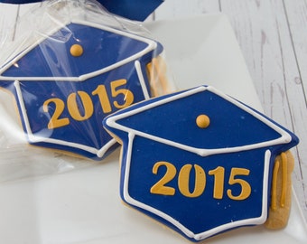 Graduation Cookies (4" size, bowed) - Ships 4/30/24 or will Delay up to 10 weeks per your Need by Date - FREE Shipping