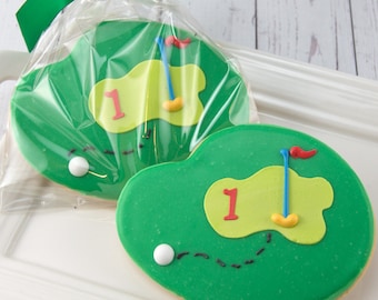 Golf Cookies, Not Personalized (4" size, bowed)  - Ships 4/30/24 or will Delay up to 10 weeks per your Need by Date - FREE Shipping