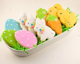 Easter Cookies - READY to SHIP this Tues, 3/31/26!  (4" size, Bowed or Sealed) - Easter Gift - Easter Treats - Shipping Included