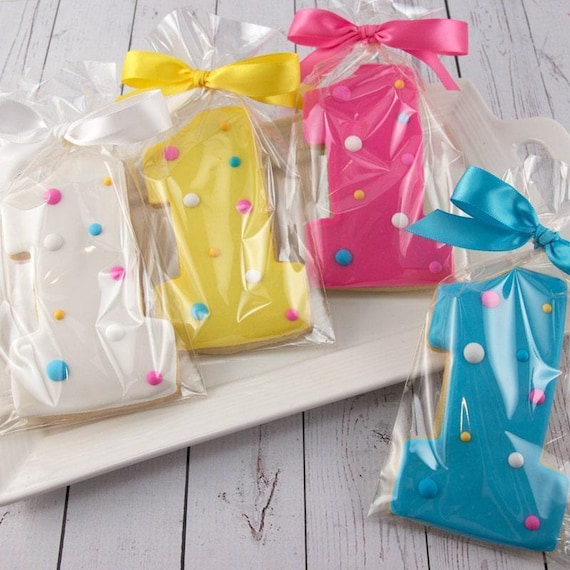 Birthday Cookies Ages 1-9, Not Personalized (4", bowed) - Next Ship Date is 4/10 or for Pre-Ordering up to 12 weeks - SHIPPING INCLUDED