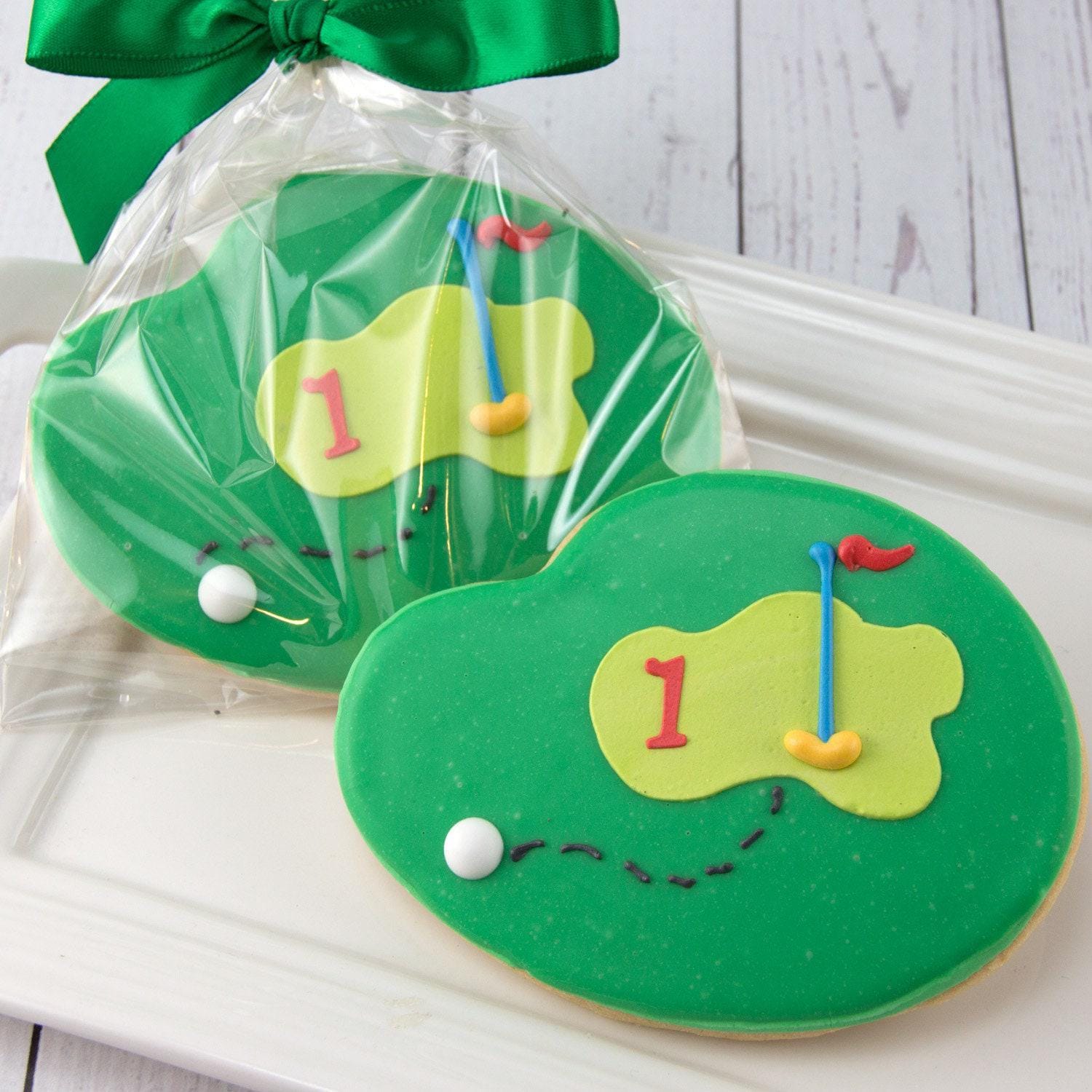 Golf Cookies, Numbered (4" size, bowed)  - Next Ship Date is 9/9/25 or can delay  up to 8 weeks out - SHIPPING INCLUDED