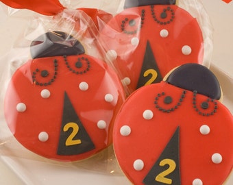 Ladybug Cookies (4" size, bowed) - Ships 5/7/24 or will Delay up to 10 weeks per your Need by Date - FREE Shipping