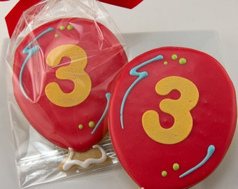 Balloon Cookies  (4" size, bowed) - Ships 5/7/24 or will Delay up to 10 weeks per your Need by Date - FREE Shipping