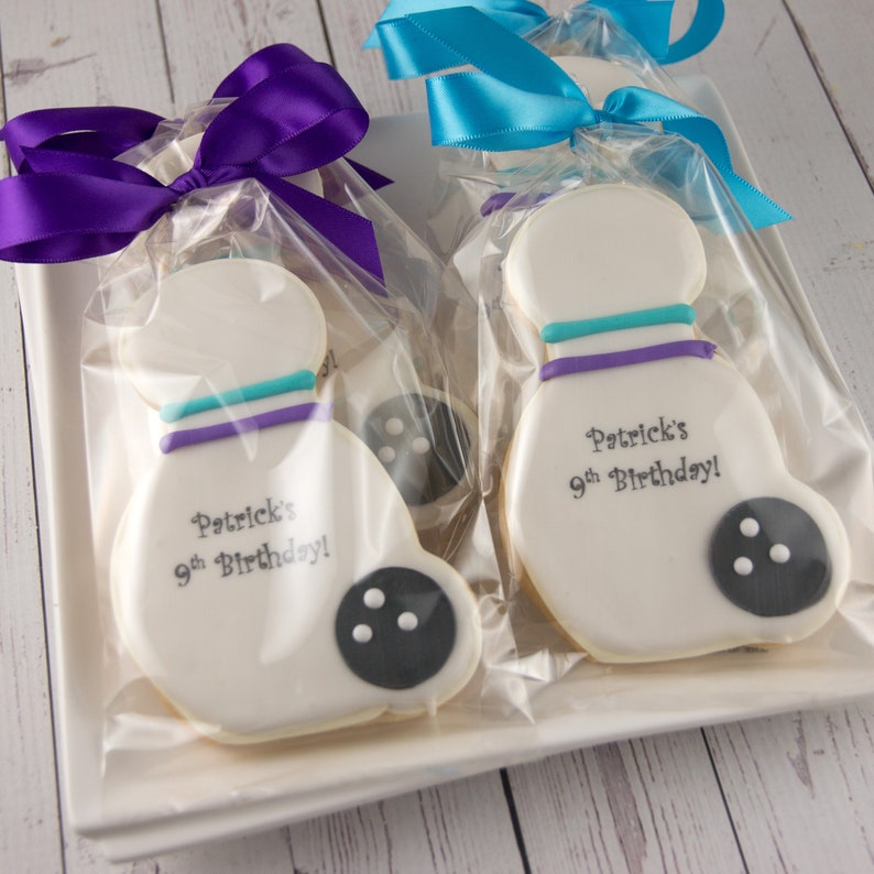 Bowling Cookies 4 size, bowed Ships 5/3/24 or will Delay up to 10 weeks per your Need by Date FREE Shipping image 1