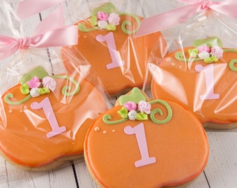 Pumpkin Cookies (4" size, bowed)- Next Ship Date is 4/3 or for Pre-Ordering up to 12 weeks - SHIPPING INCLUDED