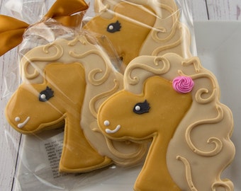 Horse Cookies (4" size, bowed) - Ships 4/19/24 or will Delay up to 10 weeks per your Need by Date - FREE Shipping