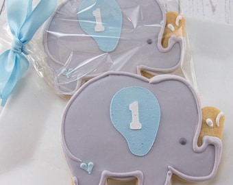 Elephant Cookies (4" size, bowed) - Next Ship Date is 8/4 or for Pre-Ordering up to 12 weeks - SHIPPING INCLUDED