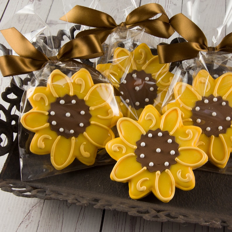 1 Doz Sunflower Cookies Fall Cookies Thanksgiving Cookies image 0