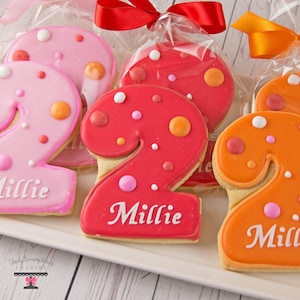 Birthday Cookies, Ages 1-9, Personalized (4&quot; size, bowed) - Next Ship Date is 8/29/25 or can delay  up to 8 weeks out - SHIPPING INCLUDED